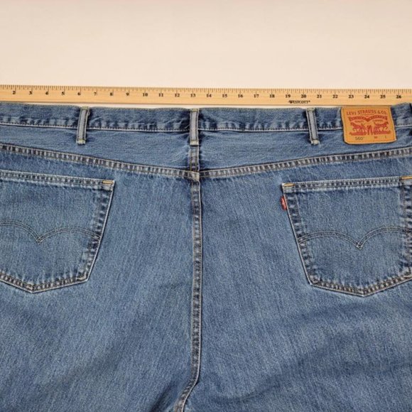 Levi's 560 Men's Comfort Fit Denim Blue Jeans 54x30 (25 high rise short Relaxed - Picture 3 of 11